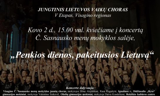 Jungtinis Lietuvos vaikų choras kviečia į koncertą „Penkios dienos, pakeitusios Lietuvą“