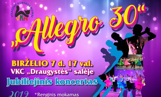 Kviečiame į jubiliejinį „ALLEGRO“ koncertą