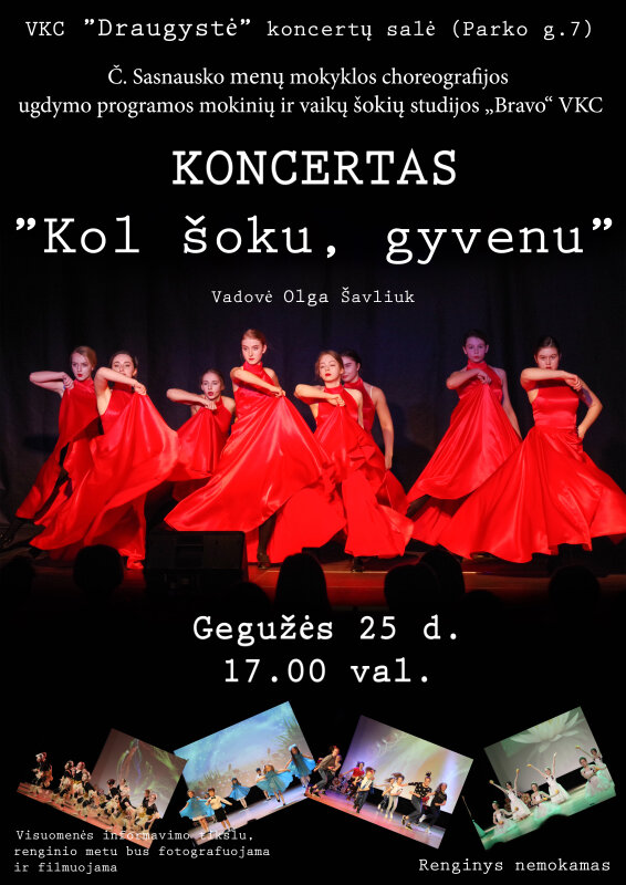 Kviečiame į koncertą „Kol šoku, gyvenu“