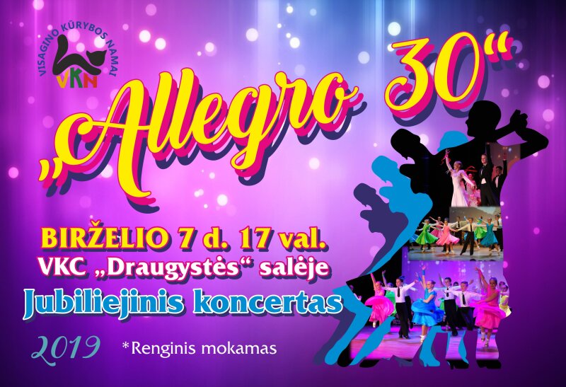Kviečiame į jubiliejinį „ALLEGRO“ koncertą