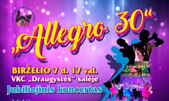 Kviečiame į jubiliejinį „ALLEGRO“ koncertą