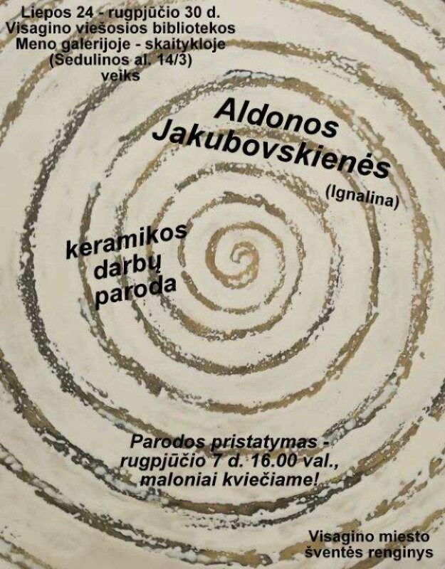 Kviečiame į Aldonos Jakubovskienės keramikos darbų parodą