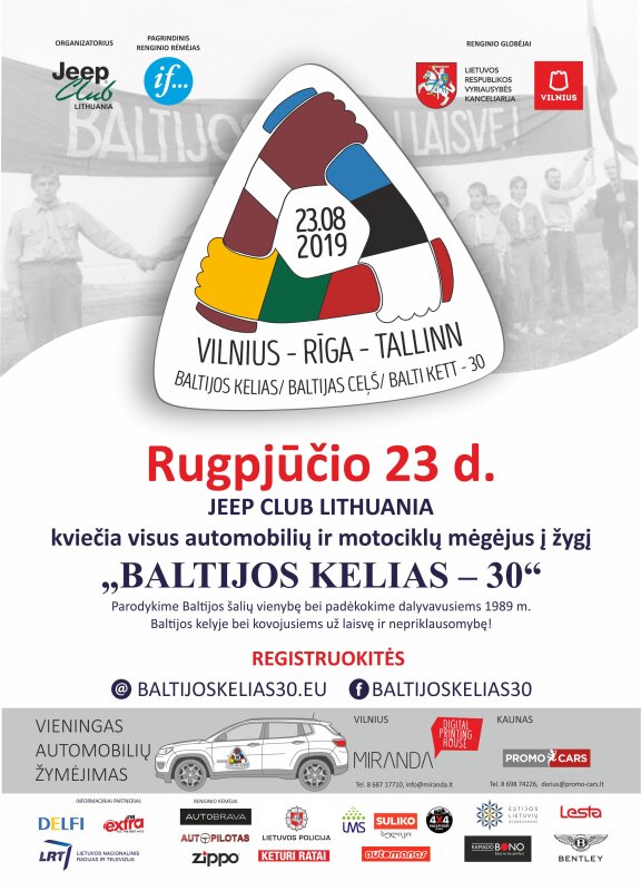 Kviečiame į Baltijos Kelio 30-mečio minėjimo jubiliejų