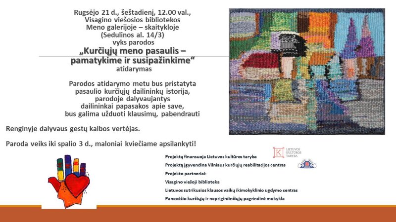 Parodos „Kurčiųjų meno pasaulis – pamatykime ir susipažinkime“ atidarymas