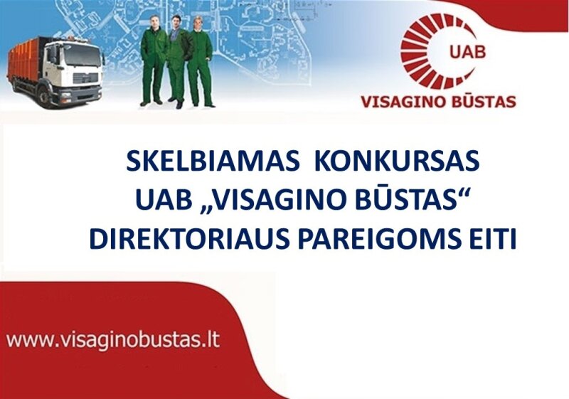  Konkursas UAB „Visagino būstas“ direktoriaus pareigoms eiti