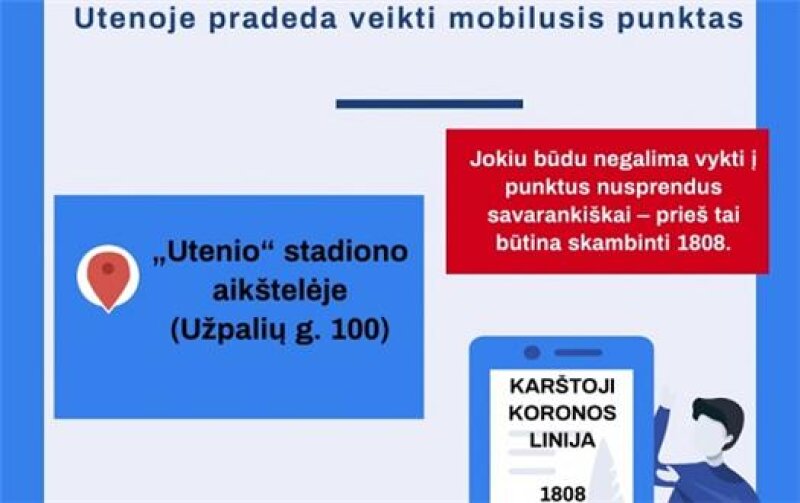 Utenoje pradėjo veikti mobilusis punktas