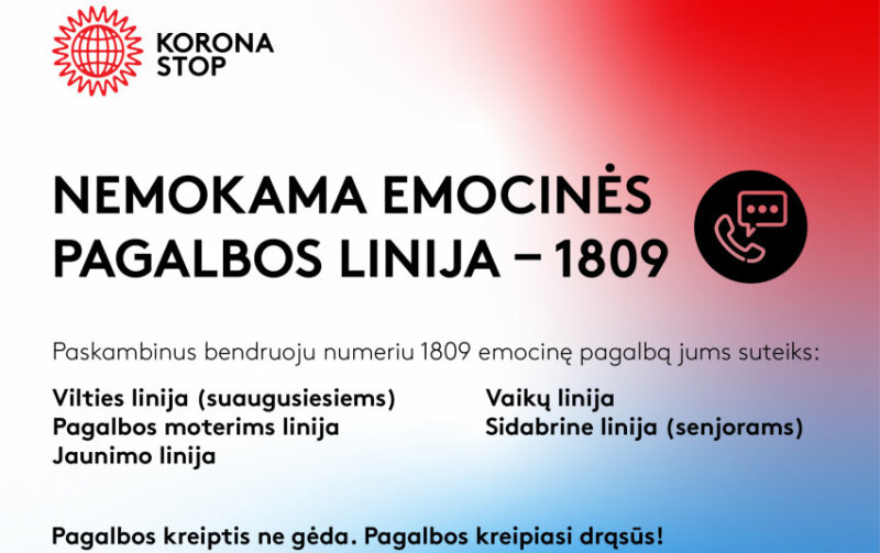 Emocinę pagalbą specialistai ir savanoriai suteikė beveik trims tūkstančiams žmonių