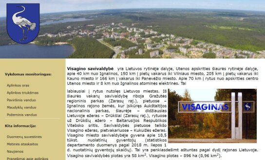 Aktuali informacija apie aplinkos būklę Visagino savivaldybėje