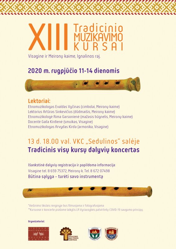 Tradicinio muzikavimo kursai Visagine ir Meironyse
