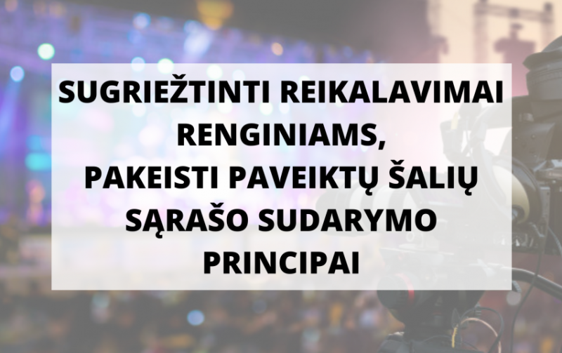 Sugriežtinti reikalavimai masiniams renginiams padės užtikrinti koronaviruso infekcijos prevenciją