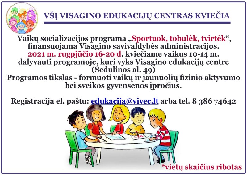 VšĮ Visagino edukacijų centras kviečia