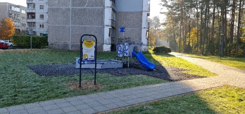 Net penkios naujos vaikų žaidimo aikštelės Visagino mieste