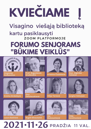 Paveikslelis, susijęs su Forumas senjorams „Būkime veiklūs“. Tiesioginė transliacija 
