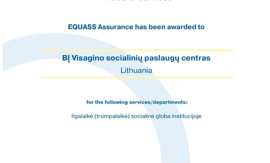 Tarptautiniu lygiu pripažintos VSPC globos skyriaus teikiamos trumpalaikės/ilgalaikės socialinės...