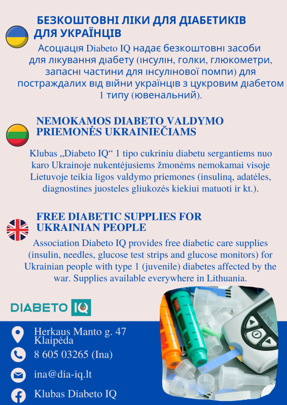 Nemokamos diabeto valdymo priemonės Ukrainiečiams