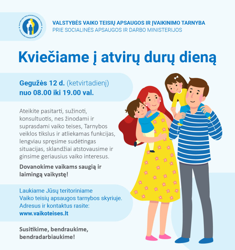 Vaiko teisių gynėjai kviečia į atvirų durų dienas  *papildyta