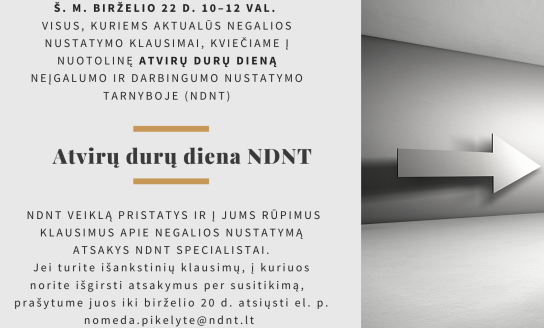 Kviečiame į Atvirų durų dieną NDNT