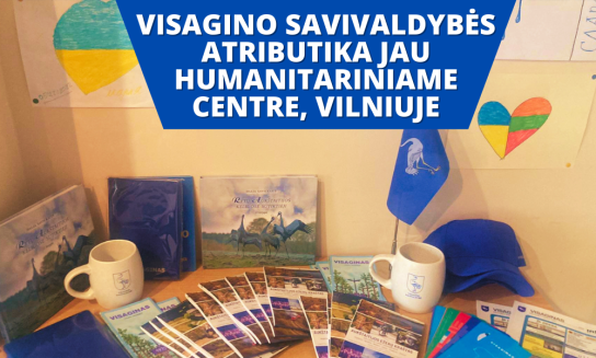 Visagino savivaldybės atributika jau Humanitariniame centre, Vilniuje