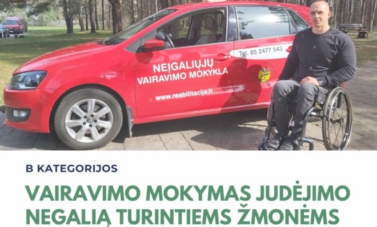 Asmenys, turintys judėjimo negalią, kviečiami nemokamai mokytis B kategorijos transporto...