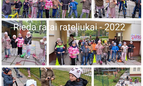 Rugsėjo 22 d. Visagino vaikų lopšelio-darželio „Auksinis raktelis“ kieme vyko akcija ,,Rieda...