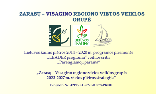 Bus rengiama Zarasų – Visagino regiono vietos veiklos grupės vietos plėtros strategija