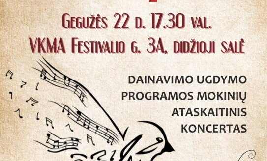 Dainavimo ugdymo programos mokinių ataskaitinis koncertas „Ant dainos sparnų“