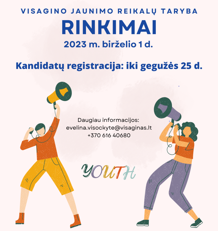 Kviečiame jaunimą kandidatuoti į Visagino savivaldybės jaunimo reikalų tarybą