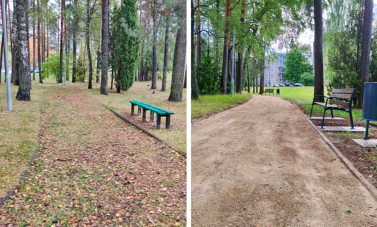 Natūralaus grunto tako remonto darbai yra baigti