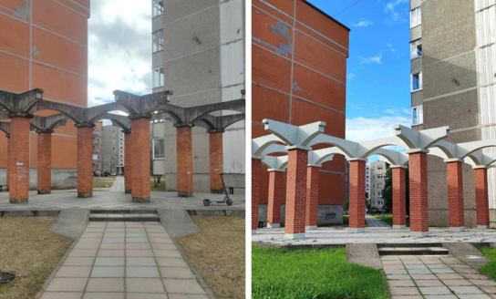 Visaginas gražinasi: užbaigti kolonų remonto darbai!