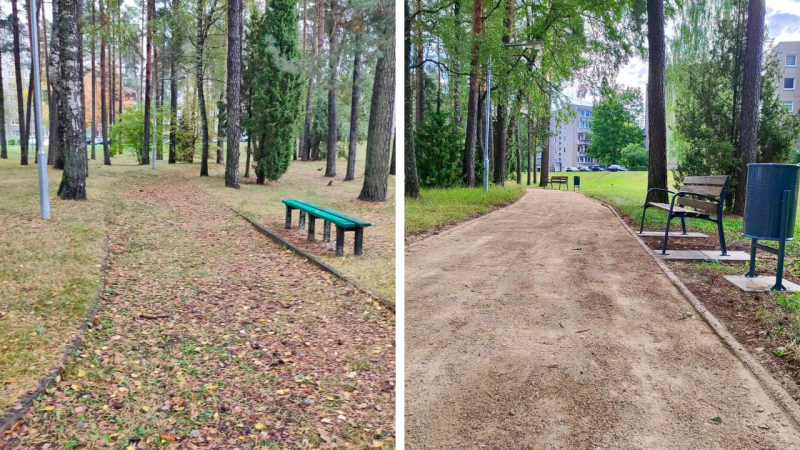 Natūralaus grunto tako remonto darbai yra baigti