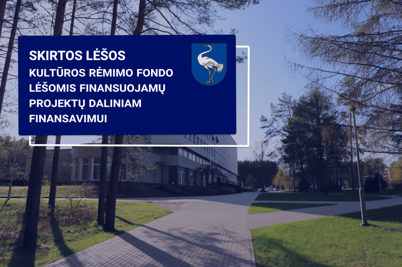Skirtos lėšos Kultūros rėmimo fondo lėšomis finansuojamų projektų daliniam finansavimui