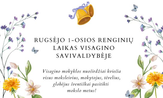 Rugsėjo 1-osios renginių laikas Visagino savivaldybėje