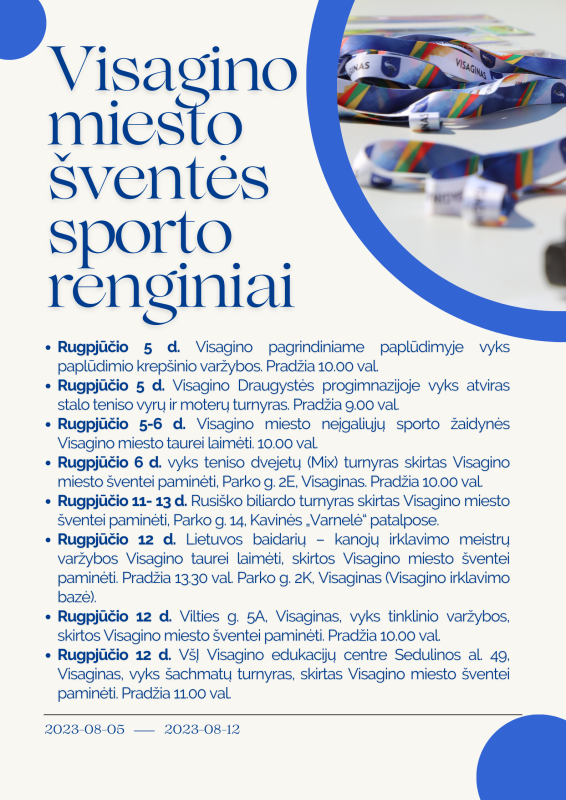 ATNAUJINTA | Visagino miesto šventės sporto renginiai