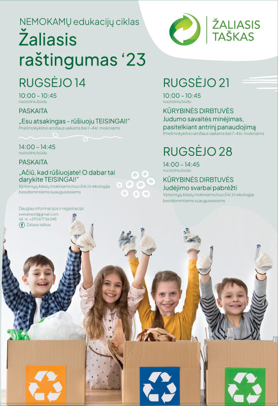 Nemokamų edukacijų ciklas „Žaliasis raštingumas"