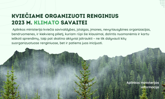 Kviečiame organizuoti renginius 2023 m. klimato savaitei