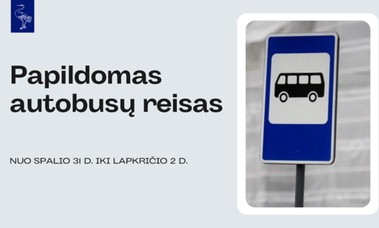 Papildomas autobusų reisas nuo spalio 31 d. iki lapkričio 2 d.