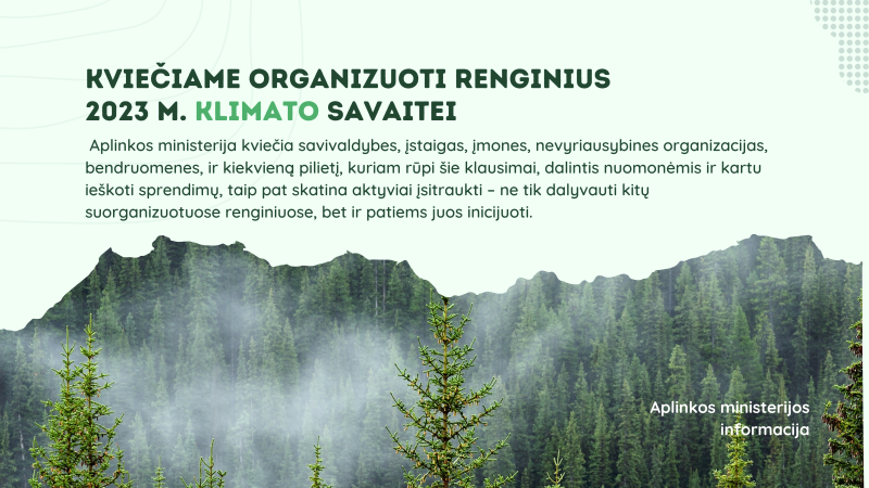 Kviečiame organizuoti renginius 2023 m. klimato savaitei