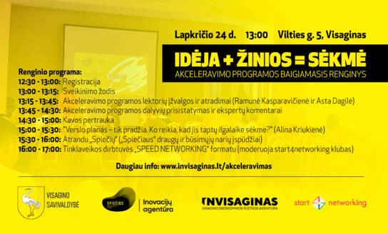 Lapkričio 24 d. kviečiame į Akceleravimo programos baigiamąjį renginį!