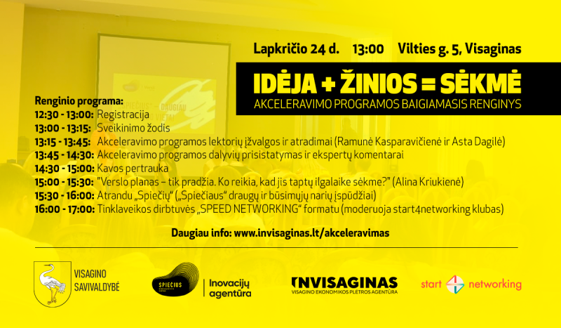 Lapkričio 24 d. kviečiame į Akceleravimo programos baigiamąjį renginį!