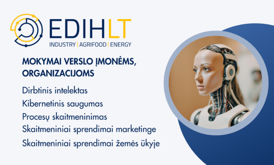 „EDIHLT“ skaitmeninės transformacijos mokymai verslo ir viešajam sektoriui
