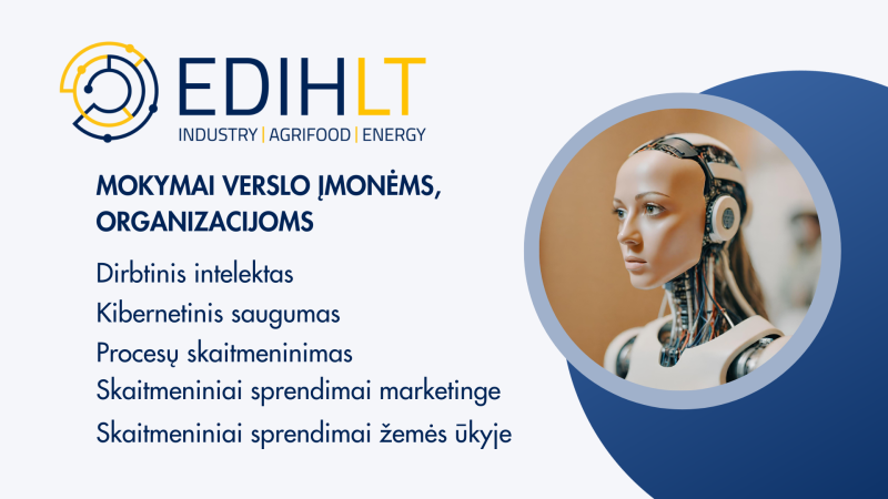 „EDIHLT“ skaitmeninės transformacijos mokymai verslo ir viešajam sektoriui