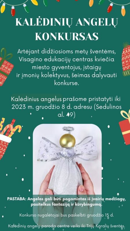 Kviečiame dalyvauti kalėdinių angelų konkurse!
