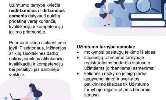 Užimtumo tarnyba kviečia dalyvauti aukštą pridėtinę vertę kuriančių kvalifikacijų ir kompetencijų...