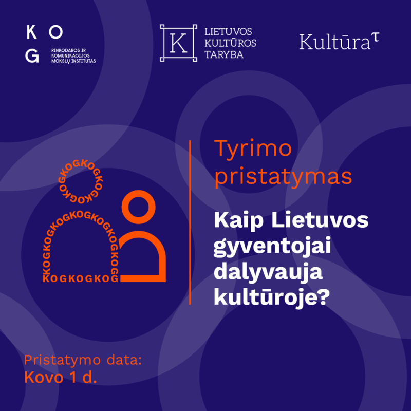 Kviečiame į tyrimo pristatymą: kaip Lietuvos gyventojai dalyvauja kultūroje?