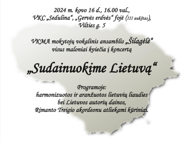 Paveikslelis, susijęs su Ansamblis „Šilagėlė“ kviečia į koncertą „Sudainuokime Lietuvą“!