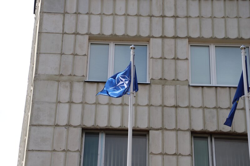 Iškilminga NATO vėliavos pakėlimo ceremonija Visagino savivaldybėje
