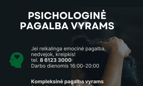 VšĮ „Vilties žiedas“ vykdo projektą „Psichologinė pagalba vyrams“