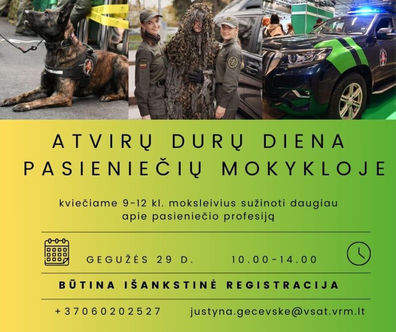 Atvirų durų diena Pasieniečių mokykloje