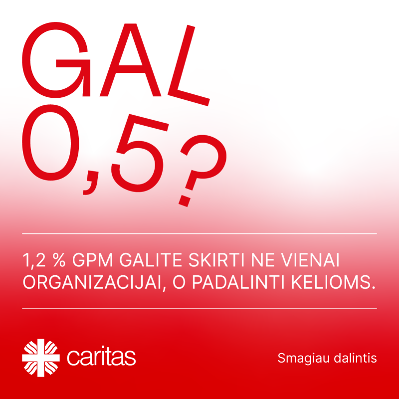 Caritas kviečia padaryti po 0,5