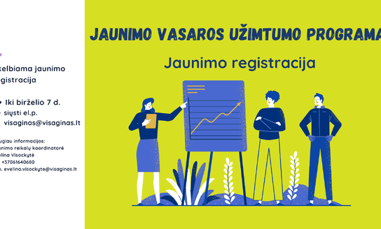 Skelbiama Jaunimo vasaros užimtumo programos jaunimo registracija!